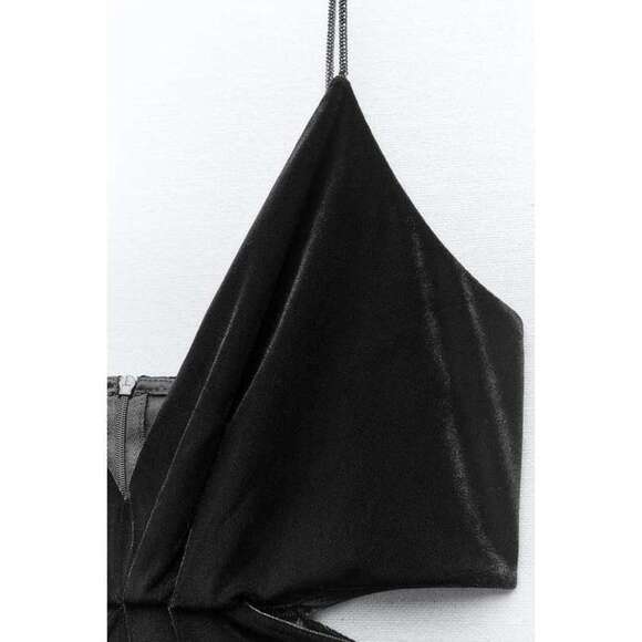 🖤 RHINESTONE STRAP VELVET JUMPSUIT - Picture 6 of 7